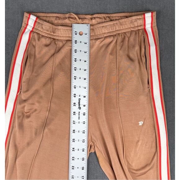 PINK Track Pants Women L Tan Side Stripe Lounge Athleisure Wide Leg Casual - Picture 7 of 13